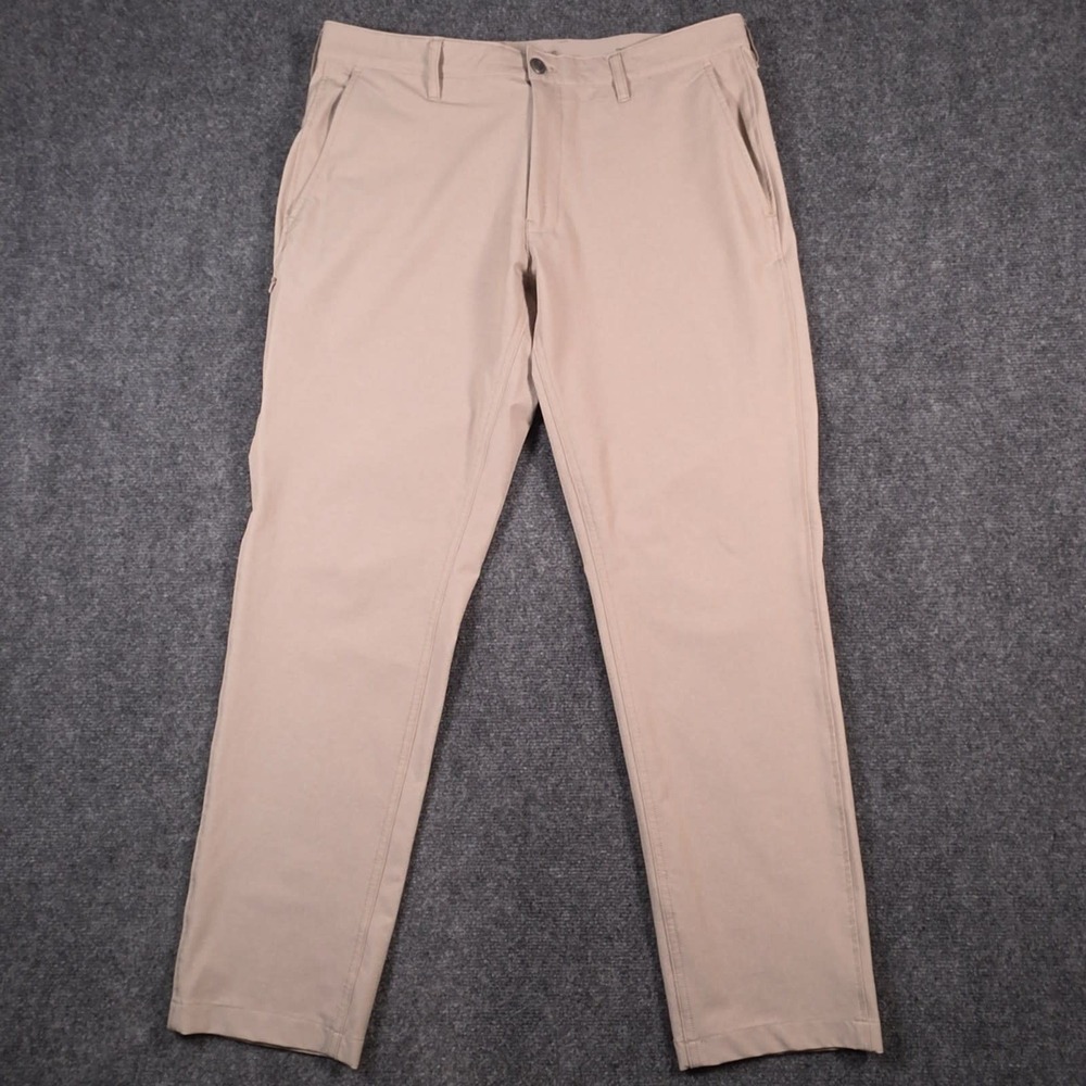 Bluffworks Envoy Lightweight Travel Pant Mens 36x30* Beige Slim Fit READ